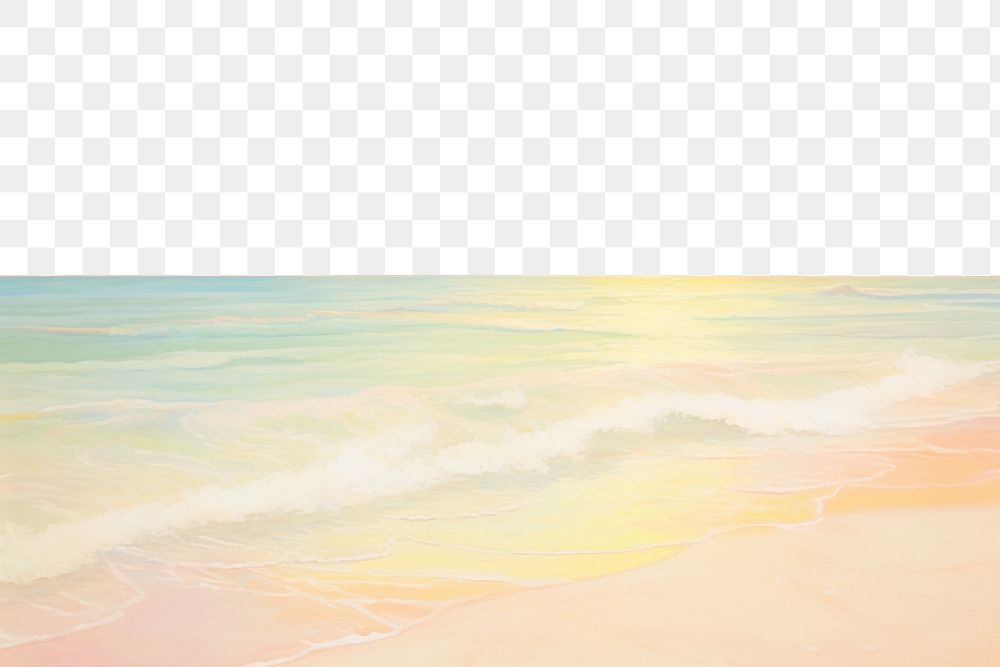 PNG  Sunset beach backgrounds outdoors painting. AI generated Image by rawpixel.