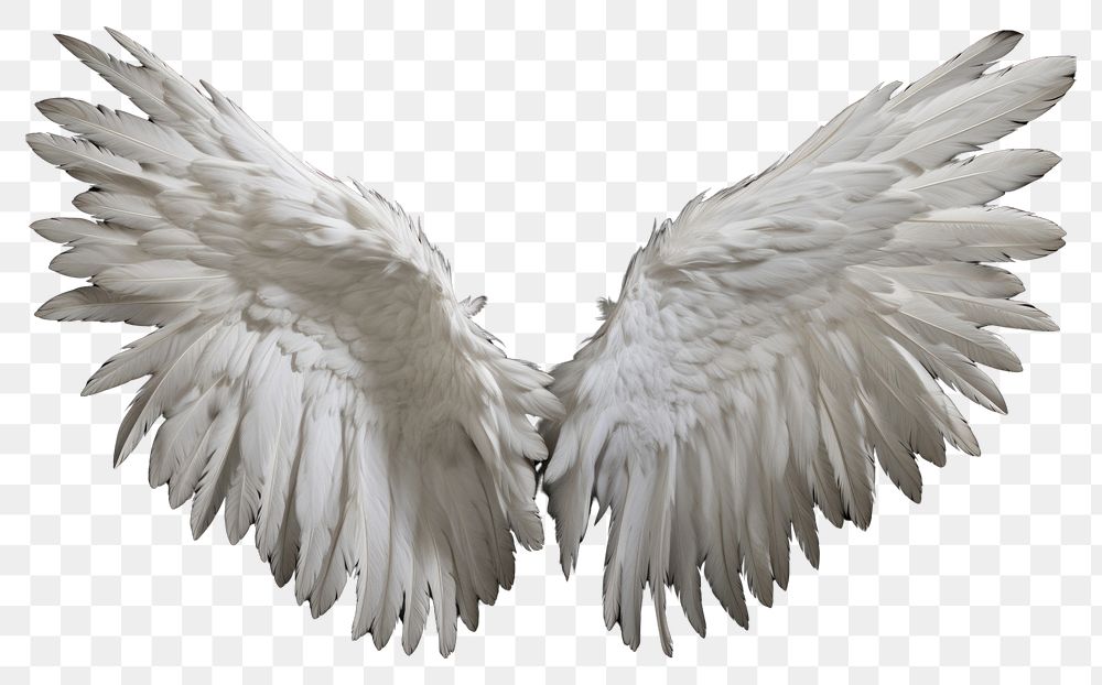 PNG Epic angel wings flying bird monochrome. AI generated Image by rawpixel.