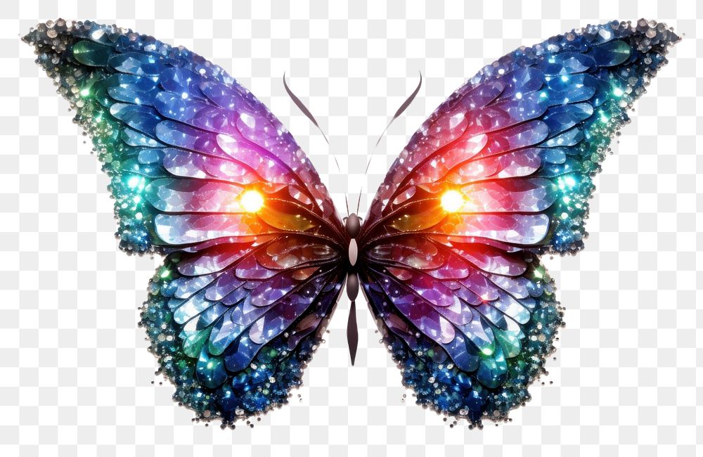 PNG Glitter butterfly shape insect animal invertebrate. AI generated Image by rawpixel.
