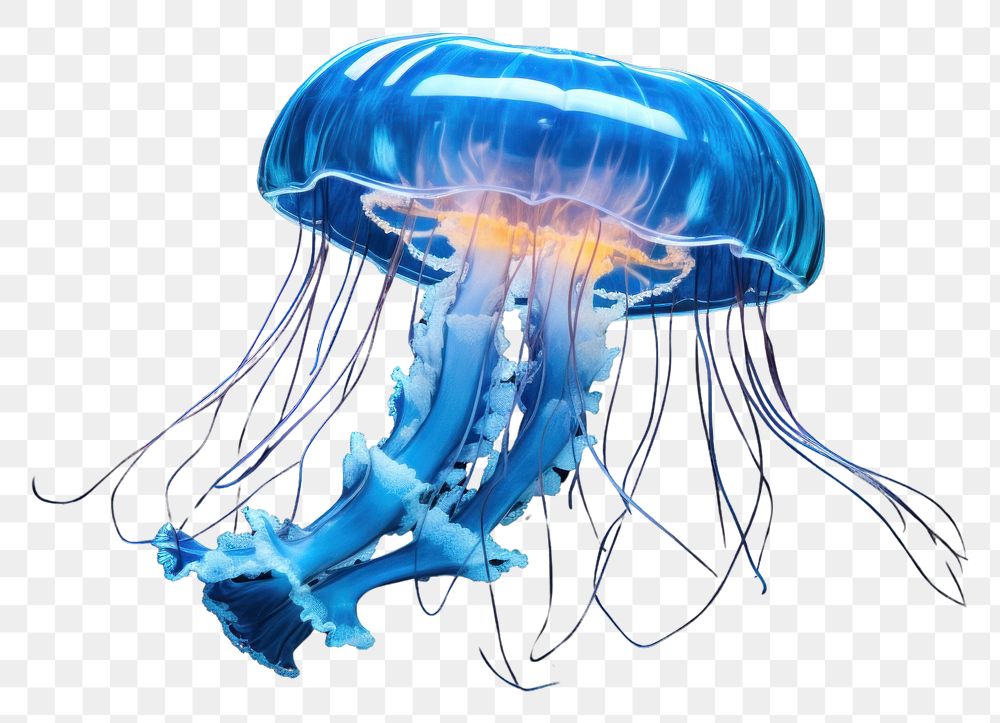 PNG Jelly fish glowing jellyfish animal invertebrate. AI generated Image by rawpixel.