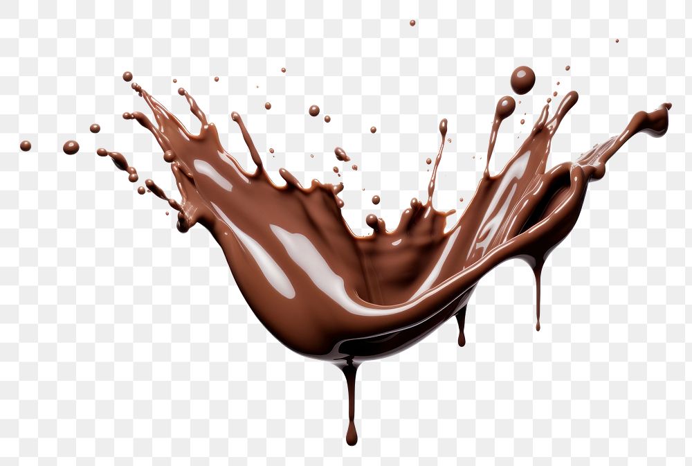 PNG Pouring chocolate dessert white background refreshment. AI generated Image by rawpixel.