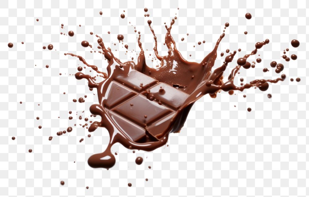 PNG Pouring chocolate dessert food white background. AI generated Image by rawpixel.