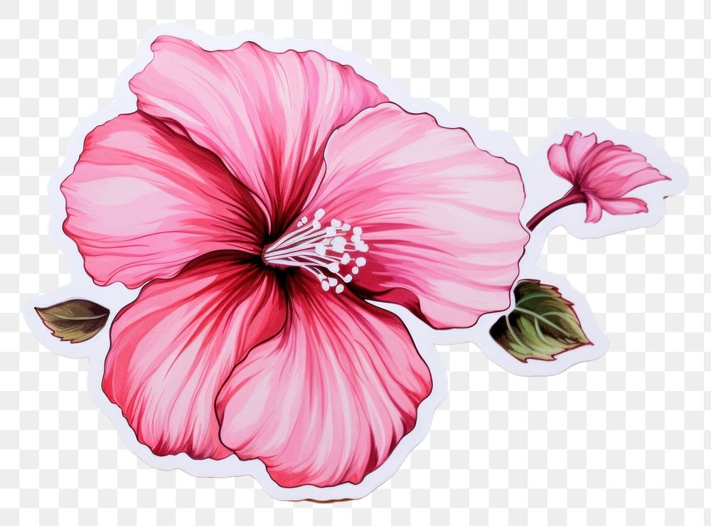 PNG Pink flower hibiscus petal plant. AI generated Image by rawpixel.