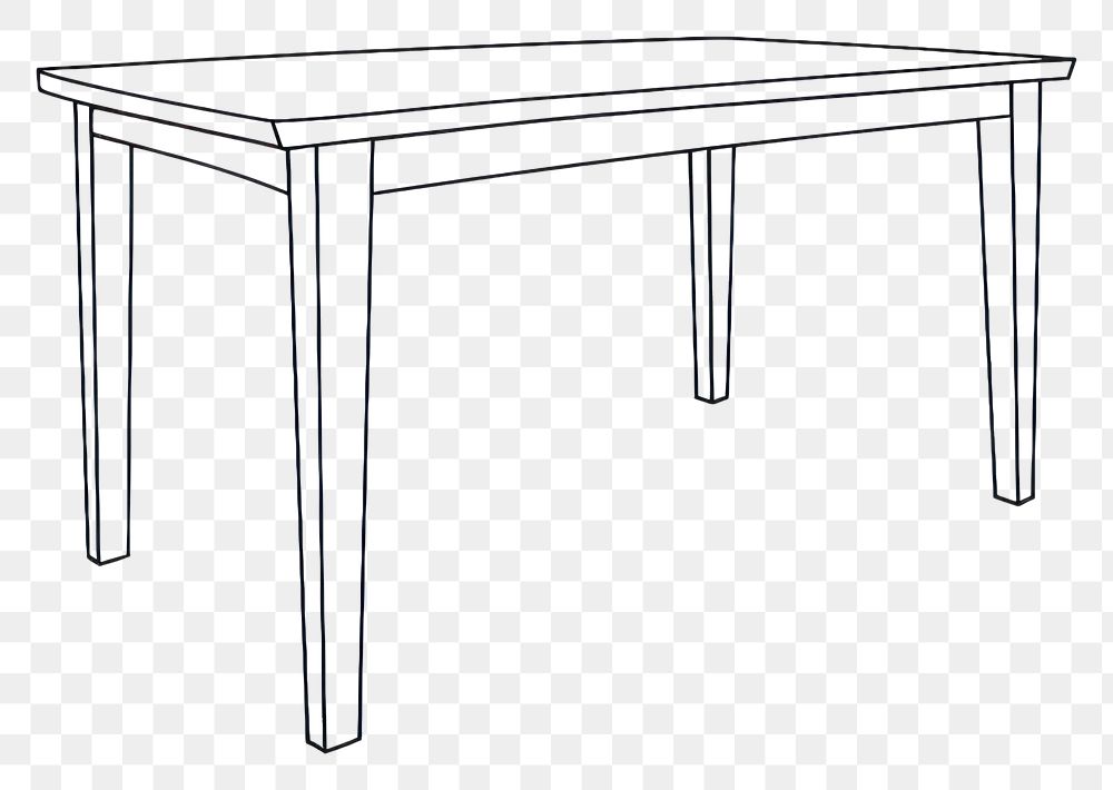 PNG  Table furniture sketch desk. AI generated Image by rawpixel.