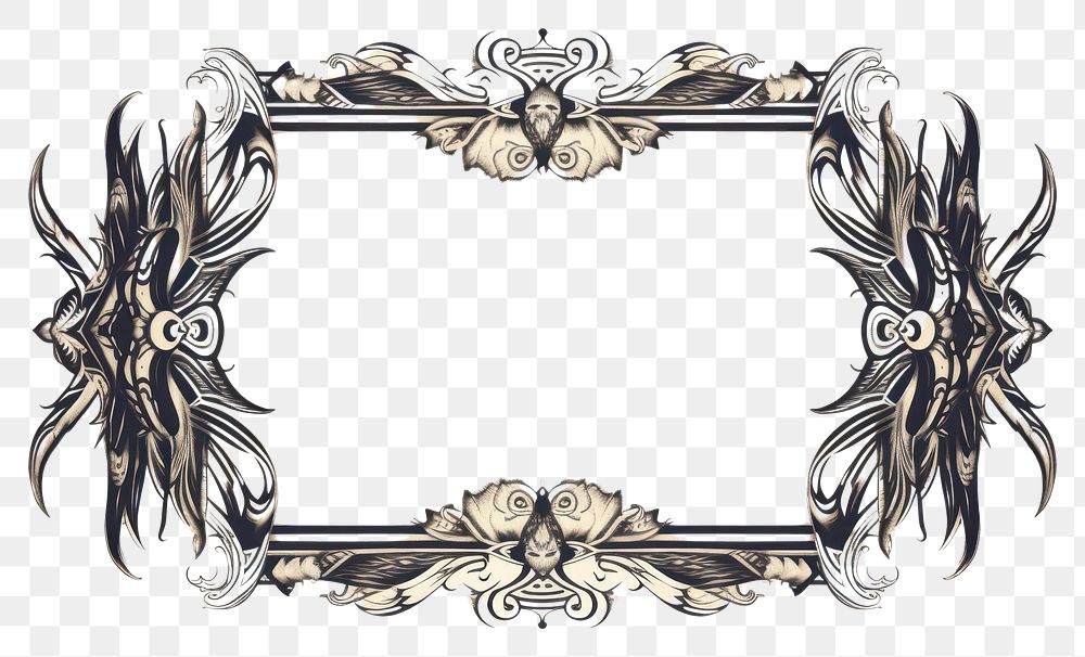 PNG Tribal ornament frame backgrounds graphics pattern. AI generated Image by rawpixel.