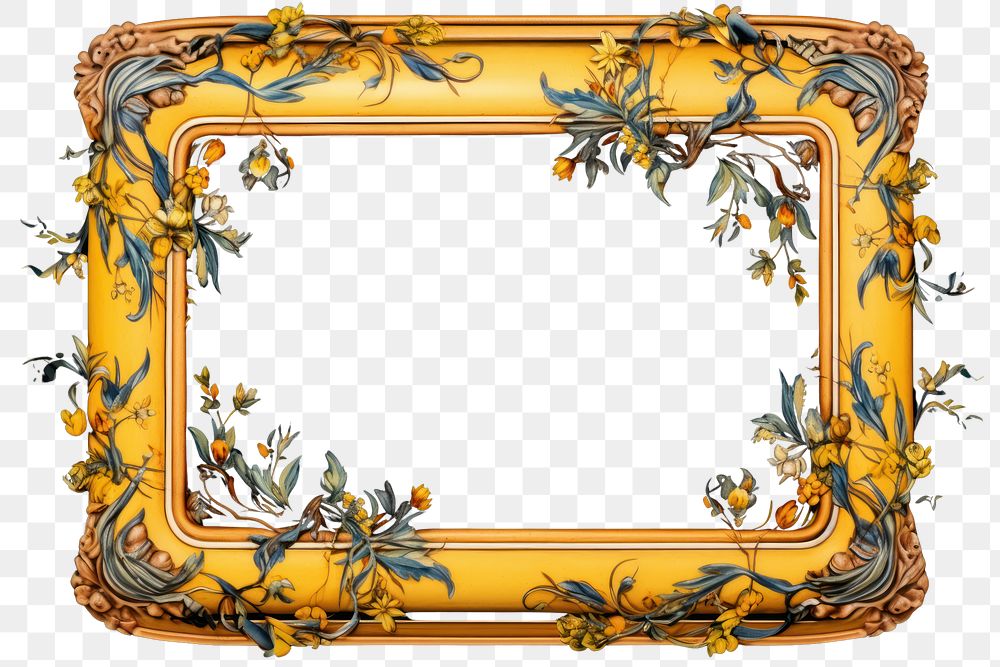 PNG Van gogh inspired ornament frame graphics pattern accessories. AI generated Image by rawpixel.