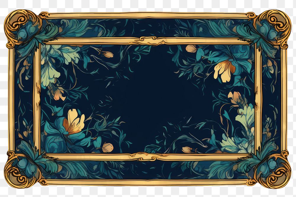 PNG Van gogh inspired ornament frame backgrounds graphics pattern. AI generated Image by rawpixel.