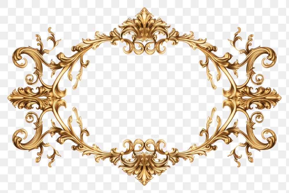 PNG Ornament frame pattern gold white background