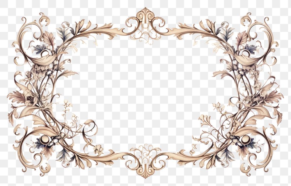 PNG Vintage aesthetic ornament frame backgrounds graphics pattern. AI generated Image by rawpixel.
