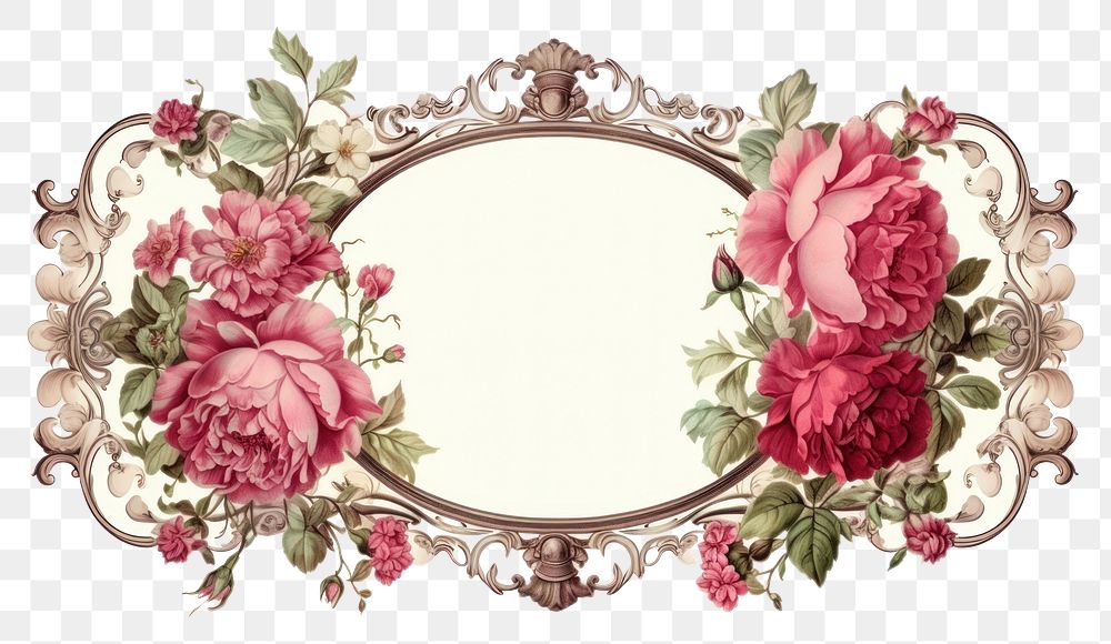 PNG Vintage aesthetic ornament frame graphics pattern flower. AI generated Image by rawpixel.