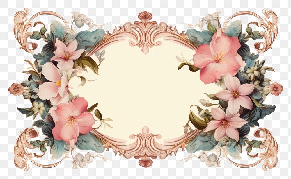 PNG Victorian ornament frame graphics pattern flower