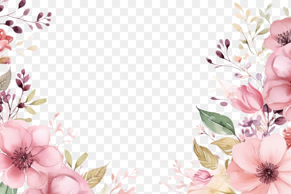 PNG Watercolor floral pattern wedding flower. AI generated Image by rawpixel.
