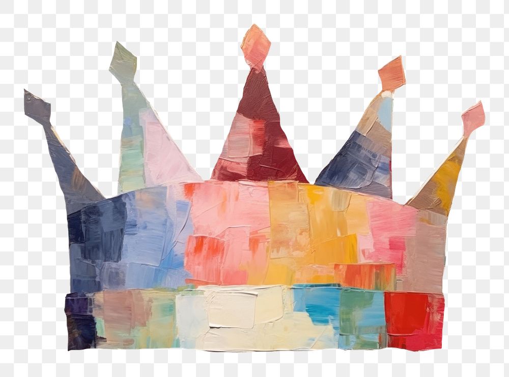 PNG  Crown painting collage craft. AI generated Image by rawpixel.