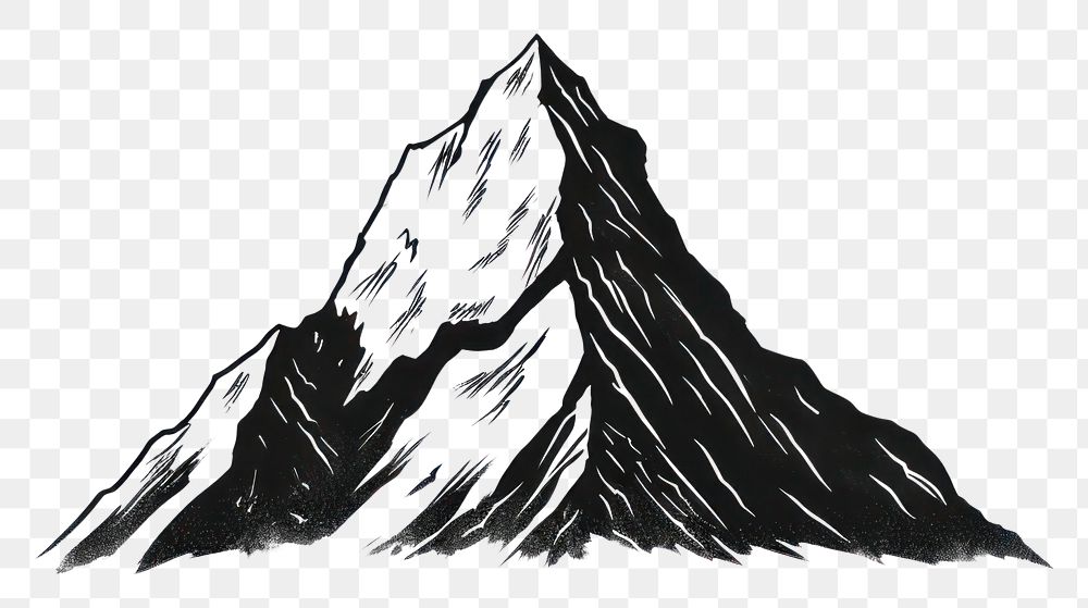 PNG  Mountain sketch drawing nature. AI generated Image by rawpixel.