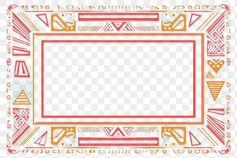 PNG African art ornament frame backgrounds technology scoreboard. AI generated Image by rawpixel.