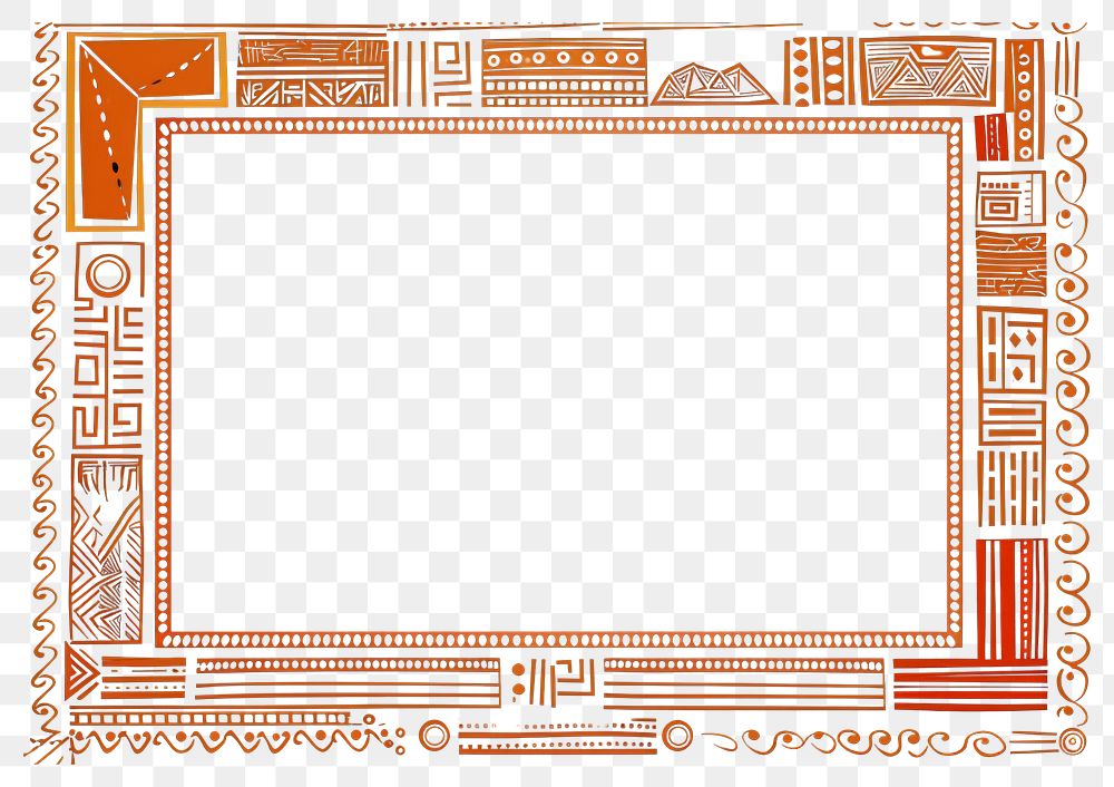 PNG African art ornament frame backgrounds architecture electronics. AI generated Image by rawpixel.