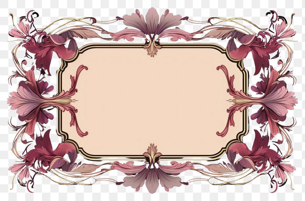 PNG Art nouveau elegant ornament frame backgrounds graphics pattern. AI generated Image by rawpixel.