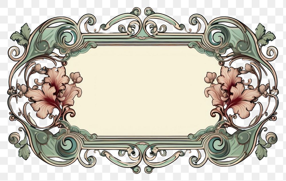 PNG Art nouveau ornament frame backgrounds graphics pattern. AI generated Image by rawpixel.