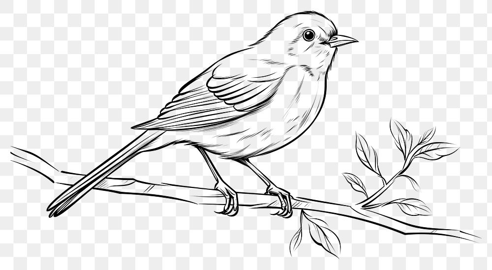 PNG  Bird sketch sparrow drawing. AI generated Image by rawpixel.