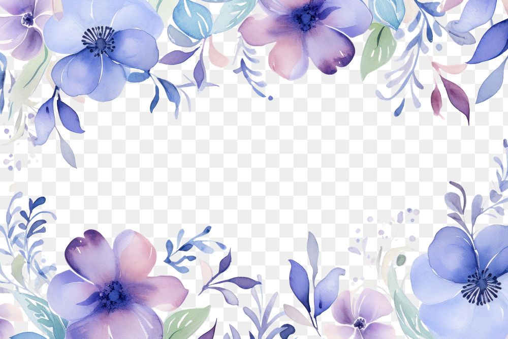 PNG Blue floral pattern flower purple. AI generated Image by rawpixel.