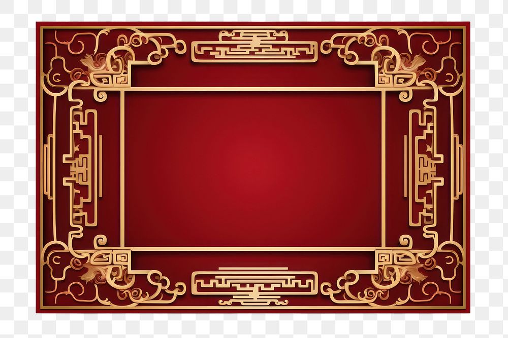 PNG Chinese ornament frame graphic backgrounds gold red. AI generated Image by rawpixel.