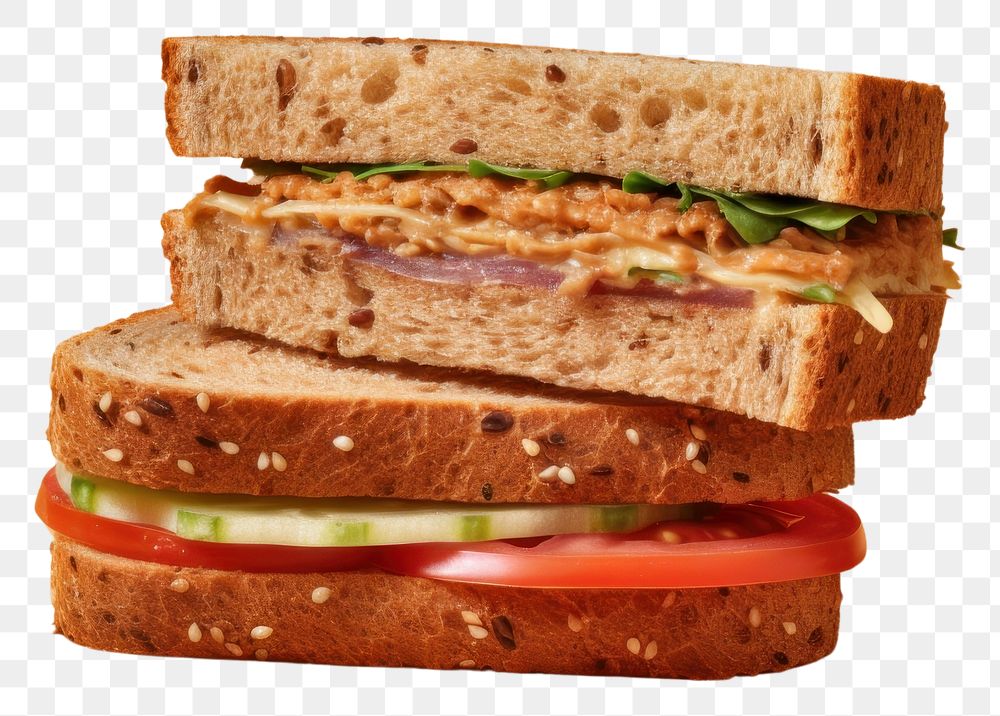 PNG Multigrain sandwiches vegetable bread food. AI generated Image by rawpixel.
