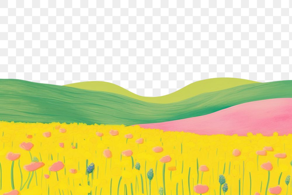 PNG Flower landscape backgrounds grassland. AI generated Image by rawpixel.