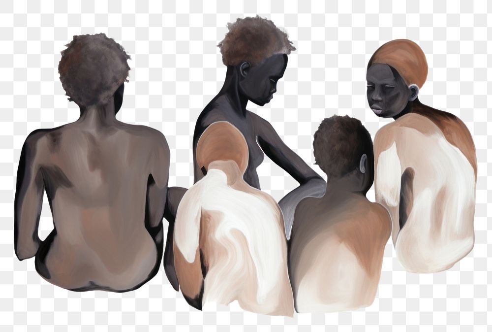 PNG  Black people adult back togetherness. AI generated Image by rawpixel.