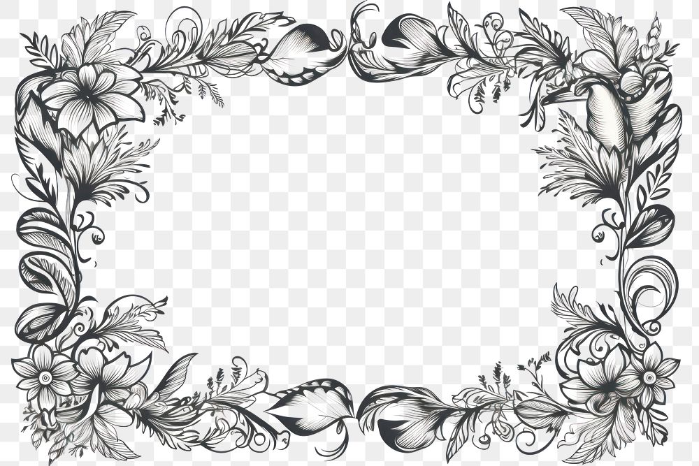 PNG Doodle ornament frame graphic backgrounds graphics pattern. AI generated Image by rawpixel.