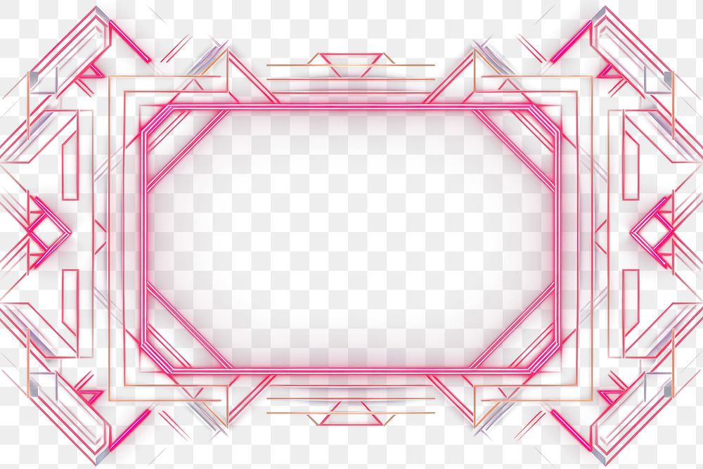 PNG Geometric ornament frame neon backgrounds pattern. AI generated Image by rawpixel.