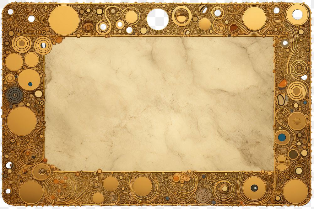 PNG Gustav klimt inspired ornament frame backgrounds blackboard weathered. AI generated Image by rawpixel.