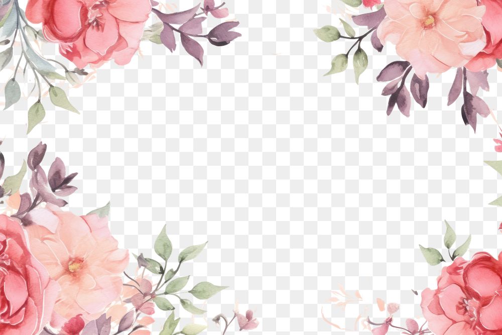 PNG Floral frame backgrounds pattern flower. AI generated Image by rawpixel.