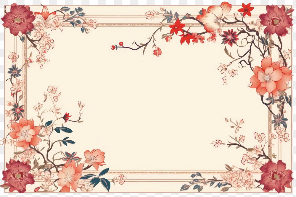 PNG Japanese ornament frame graphic backgrounds graphics pattern. AI generated Image by rawpixel.