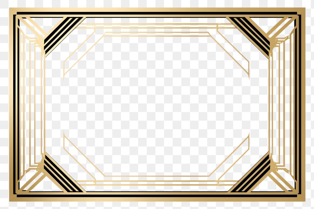 PNG Art deco ornament frame backgrounds gold line. AI generated Image by rawpixel.