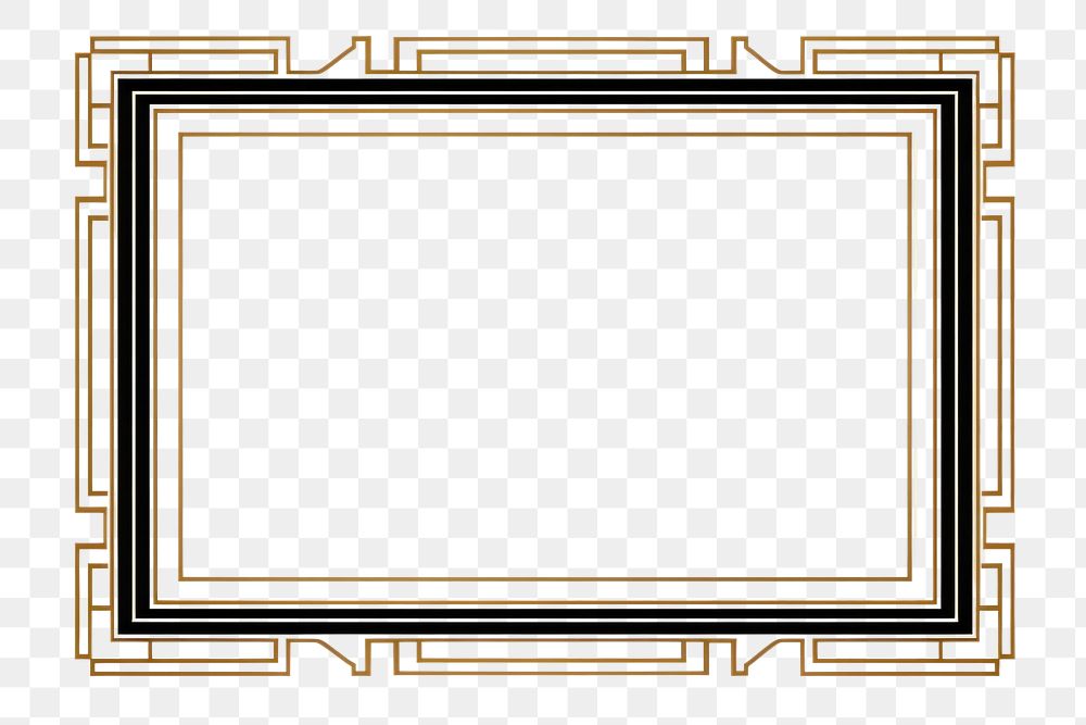 PNG Art deco ornament frame backgrounds line gold. AI generated Image by rawpixel.