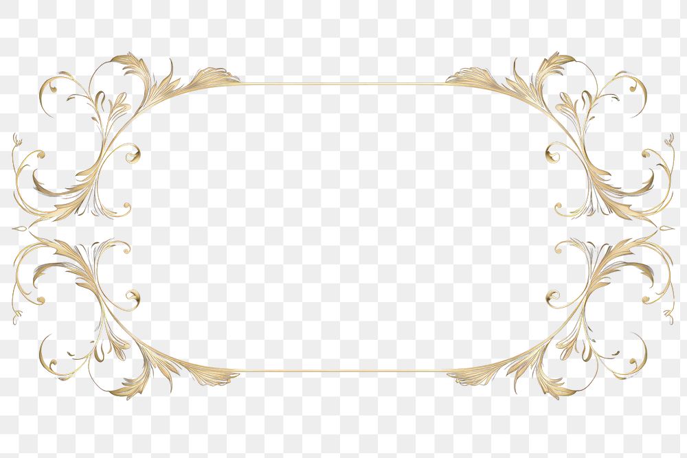 PNG Elegant ornament frame graphics pattern black