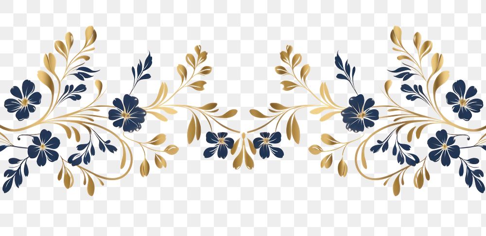 PNG Vintage floral ornament frame border graphics pattern white background