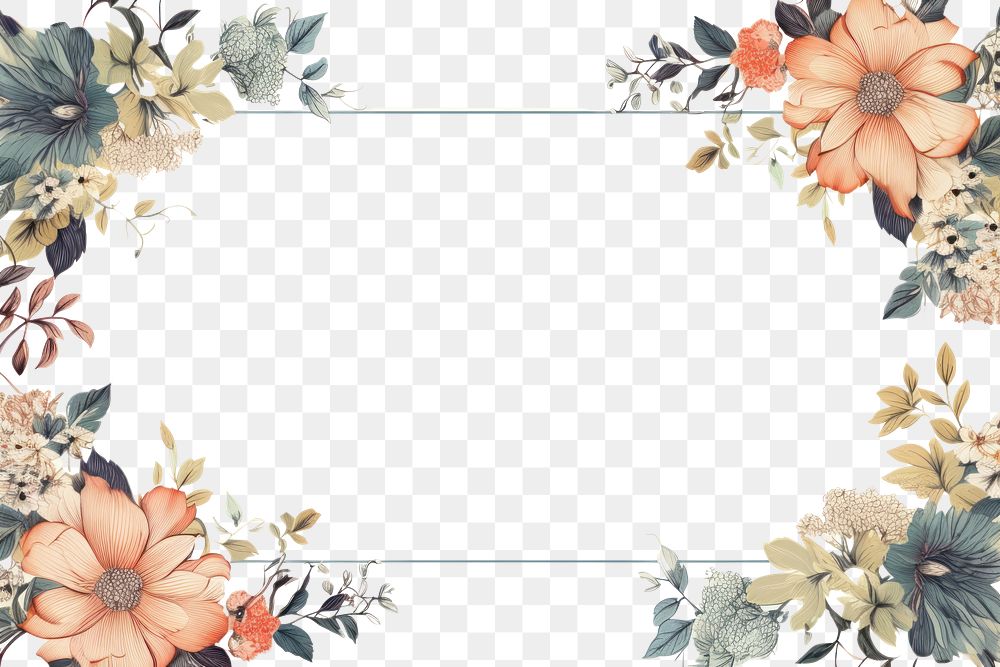 PNG Floral ornament frame backgrounds graphics pattern. AI generated Image by rawpixel.