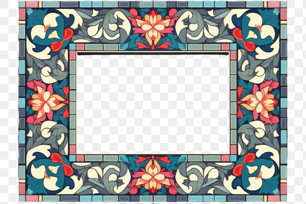PNG Mosaic ornament frame backgrounds graphics pattern. AI generated Image by rawpixel.