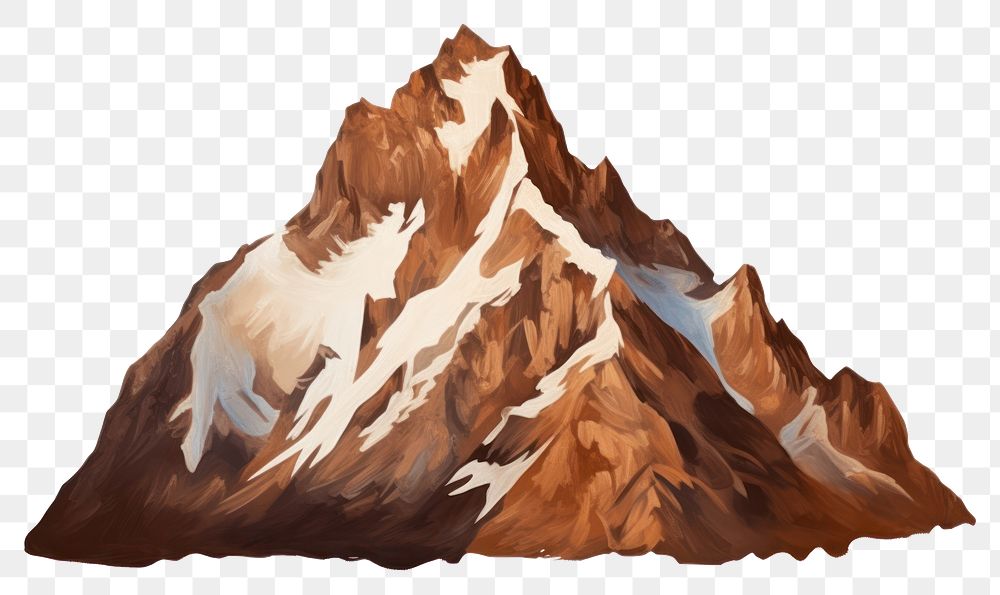 PNG Mountain nature white background stratovolcano. AI generated Image by rawpixel.