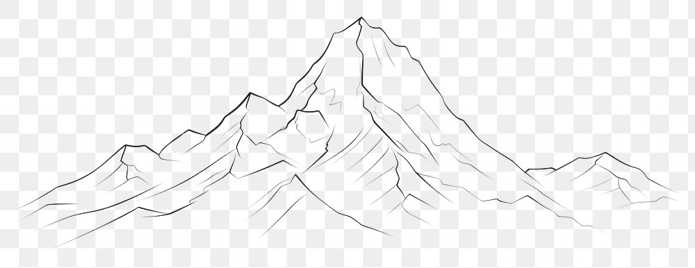 PNG  Mountain sketch outdoors drawing. AI generated Image by rawpixel.
