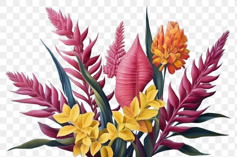 PNG Flower painting plant art. AI generated Image by rawpixel.