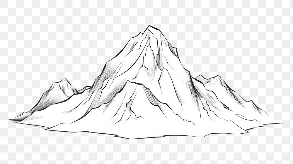 PNG  Mountain outdoors drawing nature. AI generated Image by rawpixel.