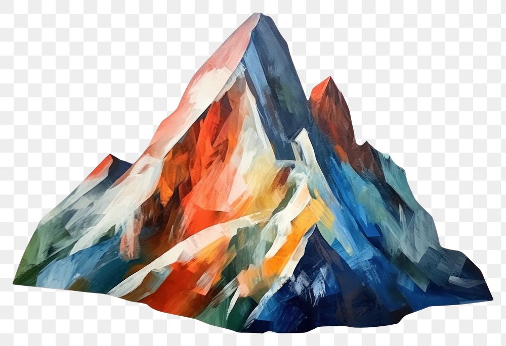 PNG  Mountain painting nature art. AI generated Image by rawpixel.