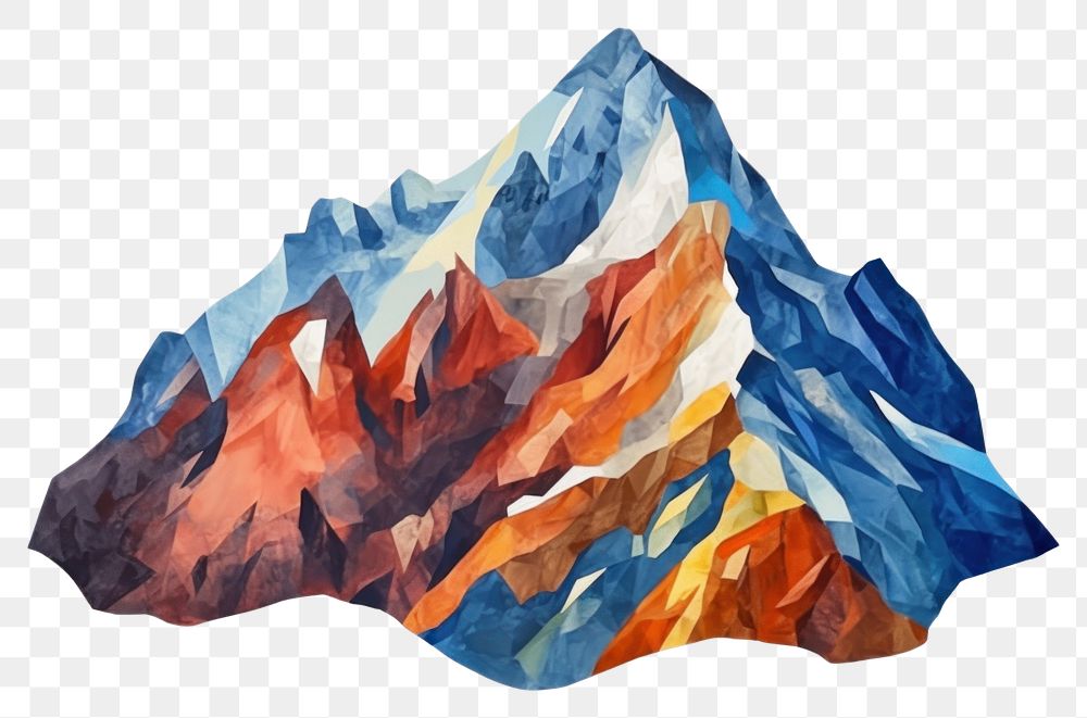 PNG  Mountain painting nature white background. AI generated Image by rawpixel.