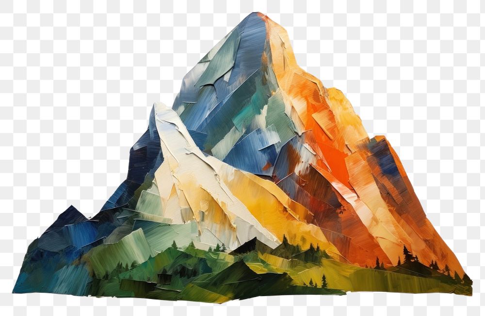 PNG  Mountain painting white background accessories. AI generated Image by rawpixel.