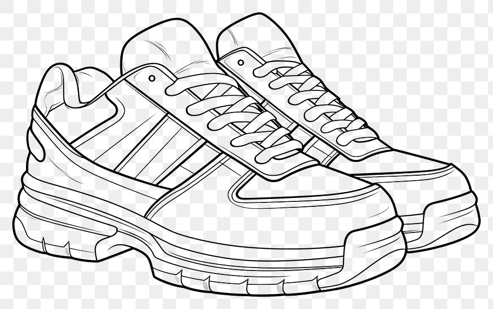 PNG  Sneaker sketch footwear drawing. AI generated Image by rawpixel.