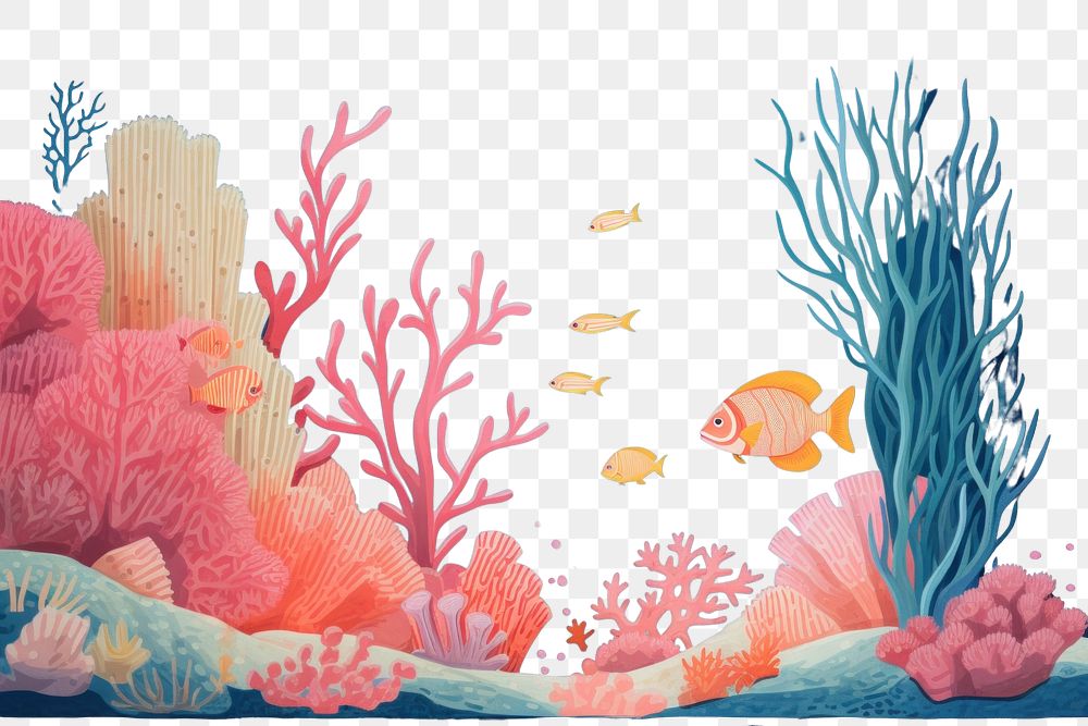 PNG Coral reef with fish aquarium outdoors nature. AI generated Image by rawpixel.