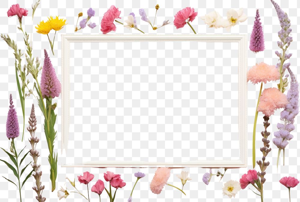 PNG  Wildflower backgrounds plant frame. AI generated Image by rawpixel.