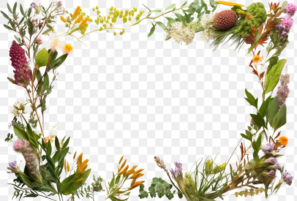 PNG  Botanical backgrounds flower frame. AI generated Image by rawpixel.